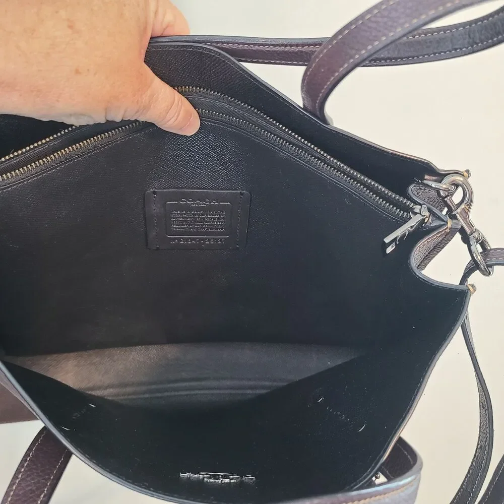 Coach Charlie Carryall Leather Tote Bag Crossbody Shoulder Purse Oxblood 25137